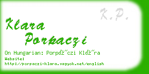 klara porpaczi business card